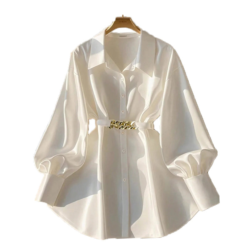 Camisa blanca con cinturón dorado | “Golden Chain” - Lovelys