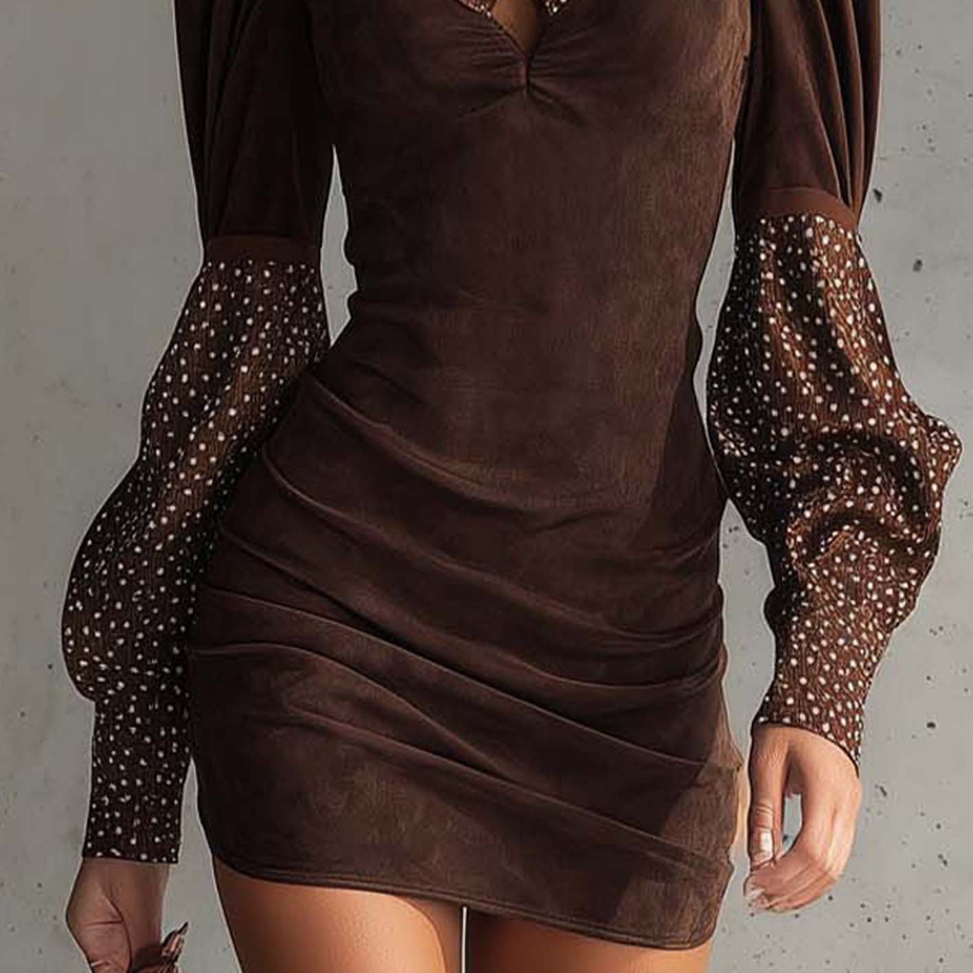 Vestido Chocolate Elegancia Retro