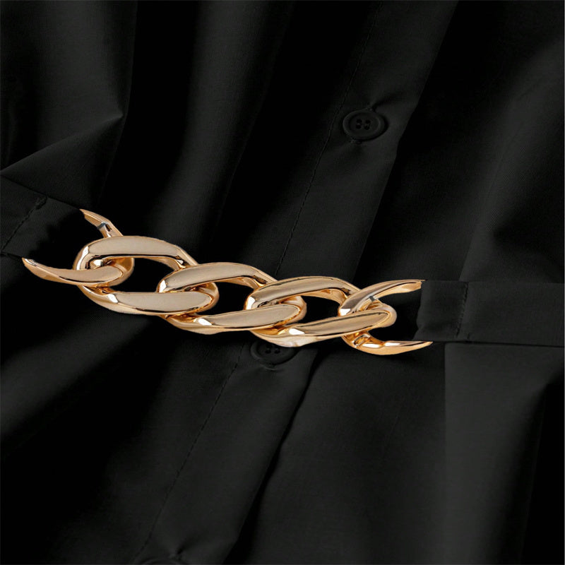 Camisa blanca con cinturón dorado | “Golden Chain” - Lovelys