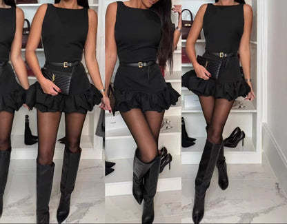 Vestido “Black Ruffle” con volante - Lovelys