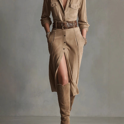 Vestido “Sahara Elegance” con abertura frontal - Lovelys