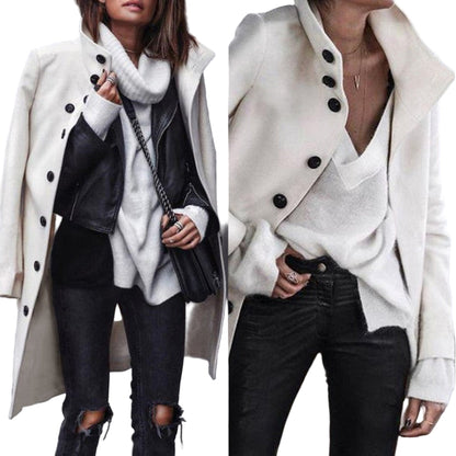 Abrigo largo de lana con botones - Lovelys