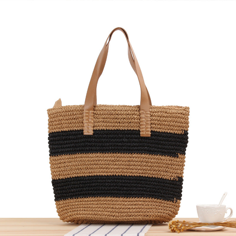 Bolso Tote Rafia Rayas
