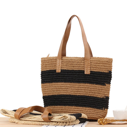Bolso Tote Rafia Rayas