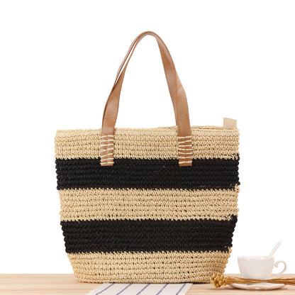 Bolso Tote Rafia Rayas