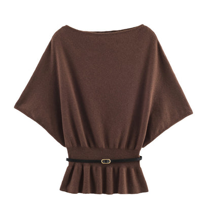 Poncho Jersey con Cinturón – Corte Elegante y Efecto Entallado - Lovelys