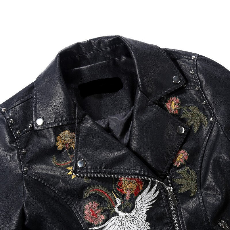 Cazadora de cuero bordada - Lovelys