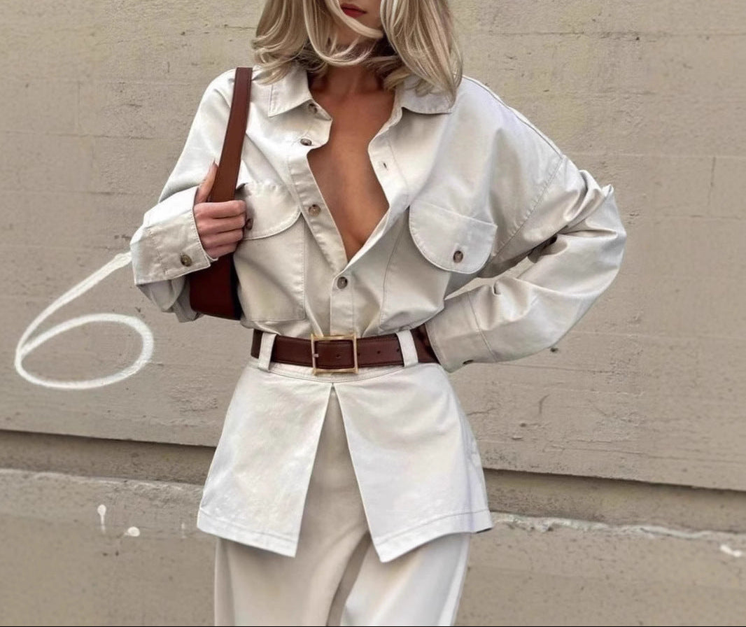 Vestido “Sahara Chic” | Vestido camisero beige con cinturón de hebilla - Lovelys