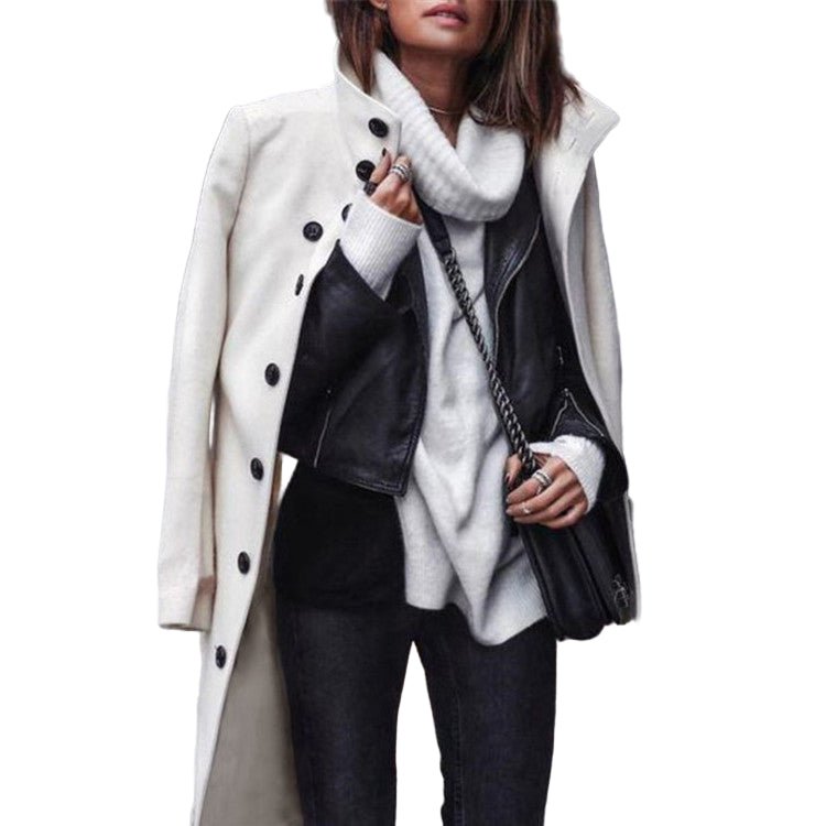 Abrigo largo de lana con botones - Lovelys