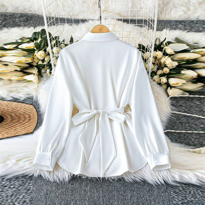 Camisa blanca con cinturón dorado | “Golden Chain” - Lovelys