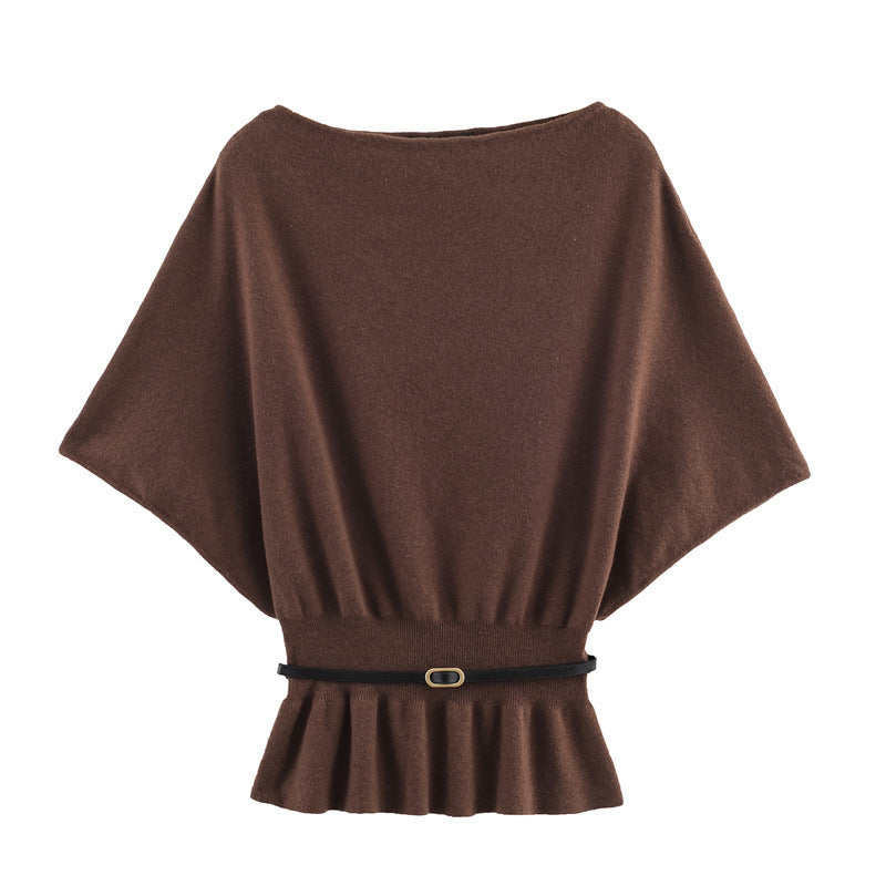 Poncho Jersey con Cinturón – Corte Elegante y Efecto Entallado - Lovelys