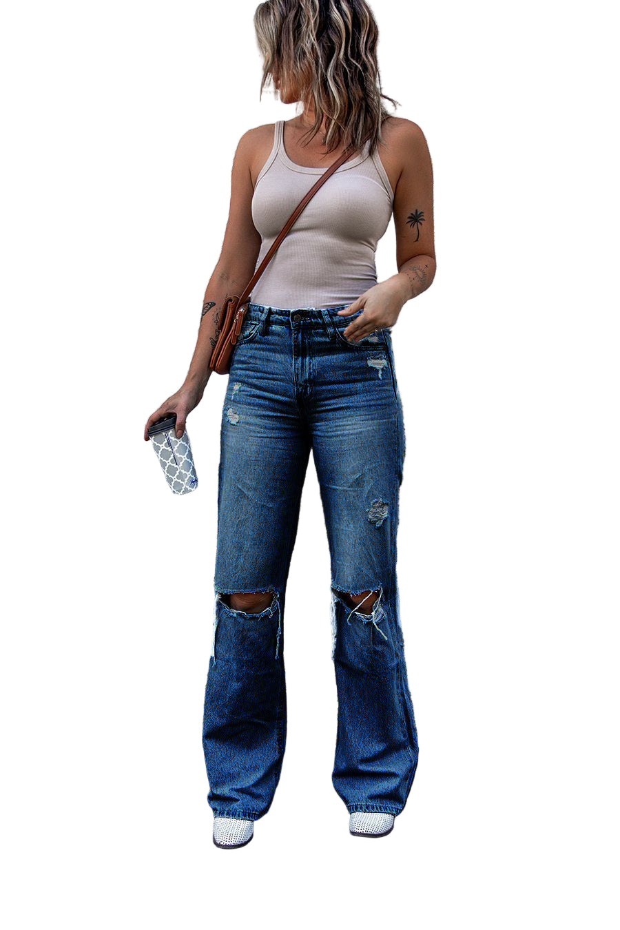 Vaqueros ajustados de cintura alta - Lovelys