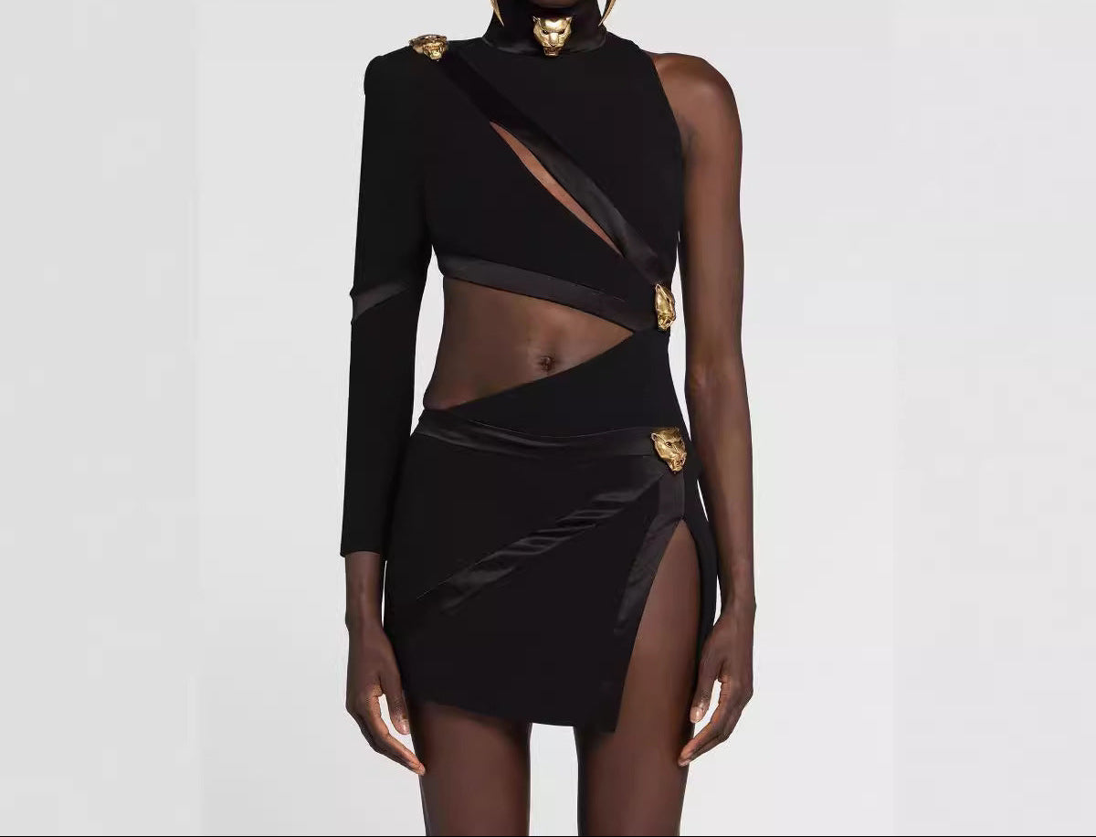 Vestido Asimétrico “Athena Noir” | Edición Limitada - Lovelys