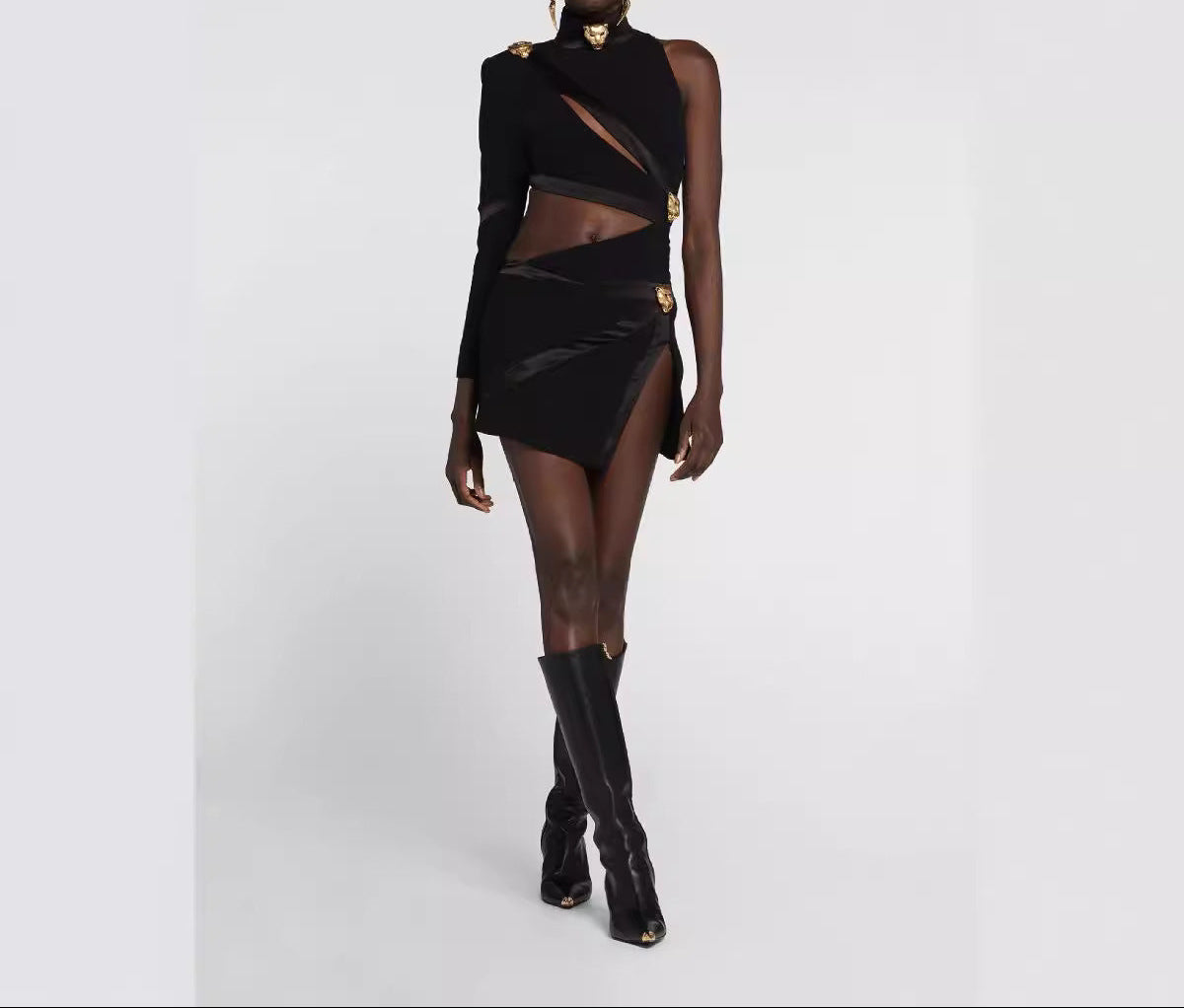 Vestido Asimétrico “Athena Noir” | Edición Limitada - Lovelys