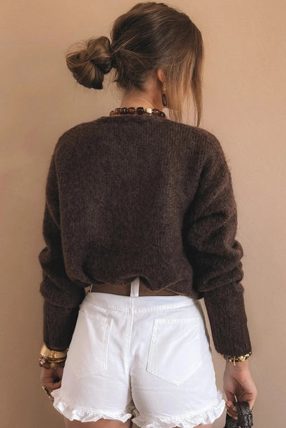 Chaqueta de punto con botones de corazones dorados - Lovelys