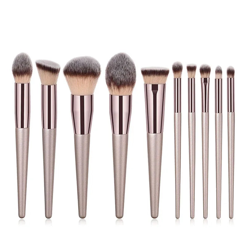 Brochas de Maquillaje Champagne (14 uds) - Lovelys