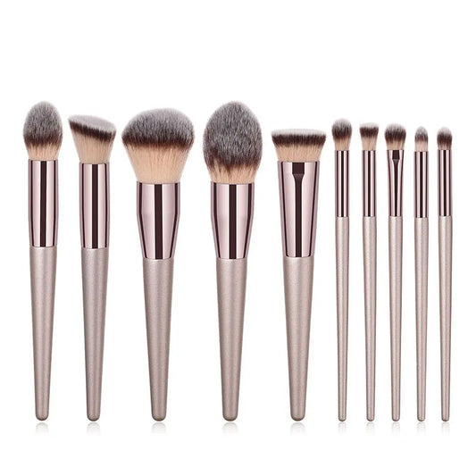 Brochas de Maquillaje Champagne (14 uds) - Lovelys