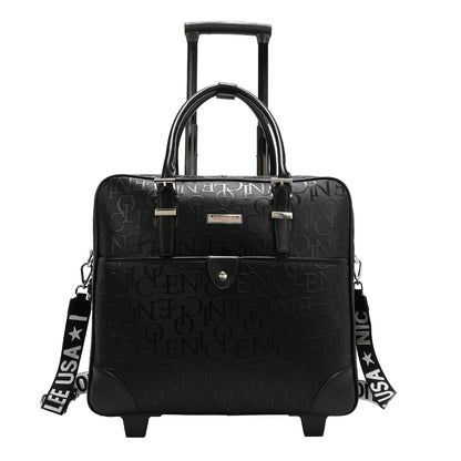 BOLSO RECTANGULAR CON RUEDAS MONOGRAMA (NEGRO)
