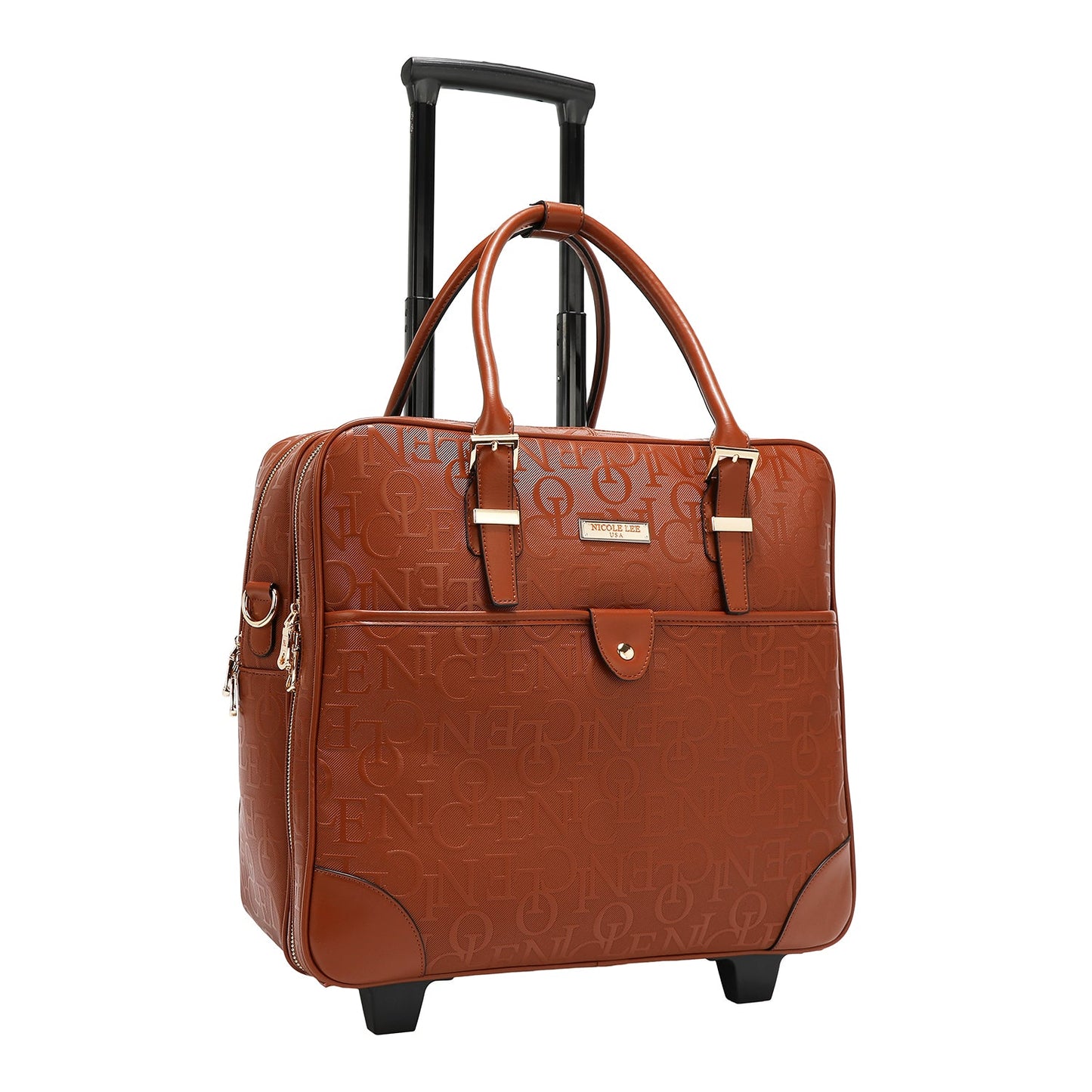 BOLSO RECTANGULAR CON RUEDAS MONOGRAMA (MARRON)