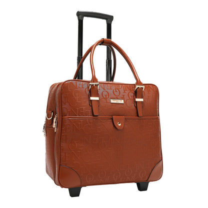 BOLSO RECTANGULAR CON RUEDAS MONOGRAMA (MARRON)