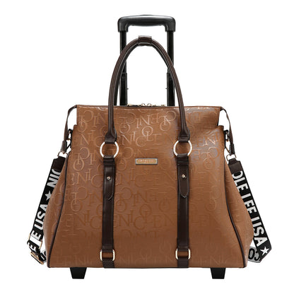 BOLSO CON RUEDAS MONOGRAMA (MARRON)