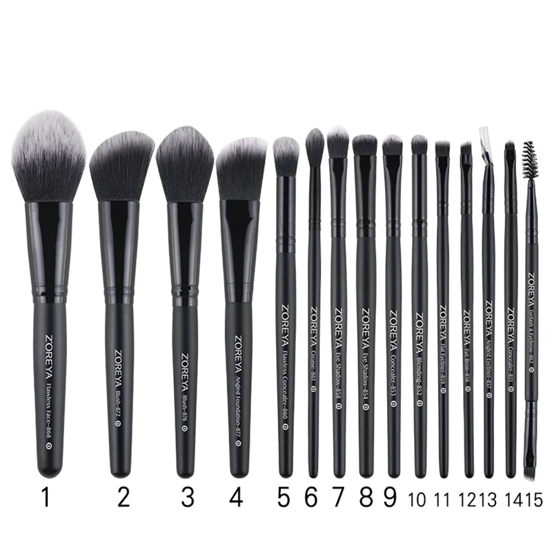 Juego de brochas de maquillaje profesionales de 15 piezas. - Lovelys