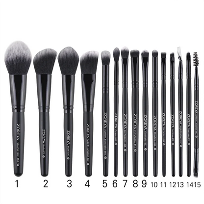 Juego de brochas de maquillaje profesionales de 15 piezas. - Lovelys