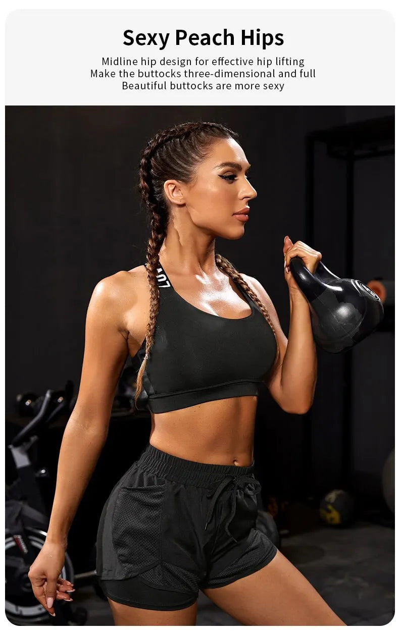 Shorts Deportivos Mujer · Cintura Alta y Tejido Transpirable - Lovelys