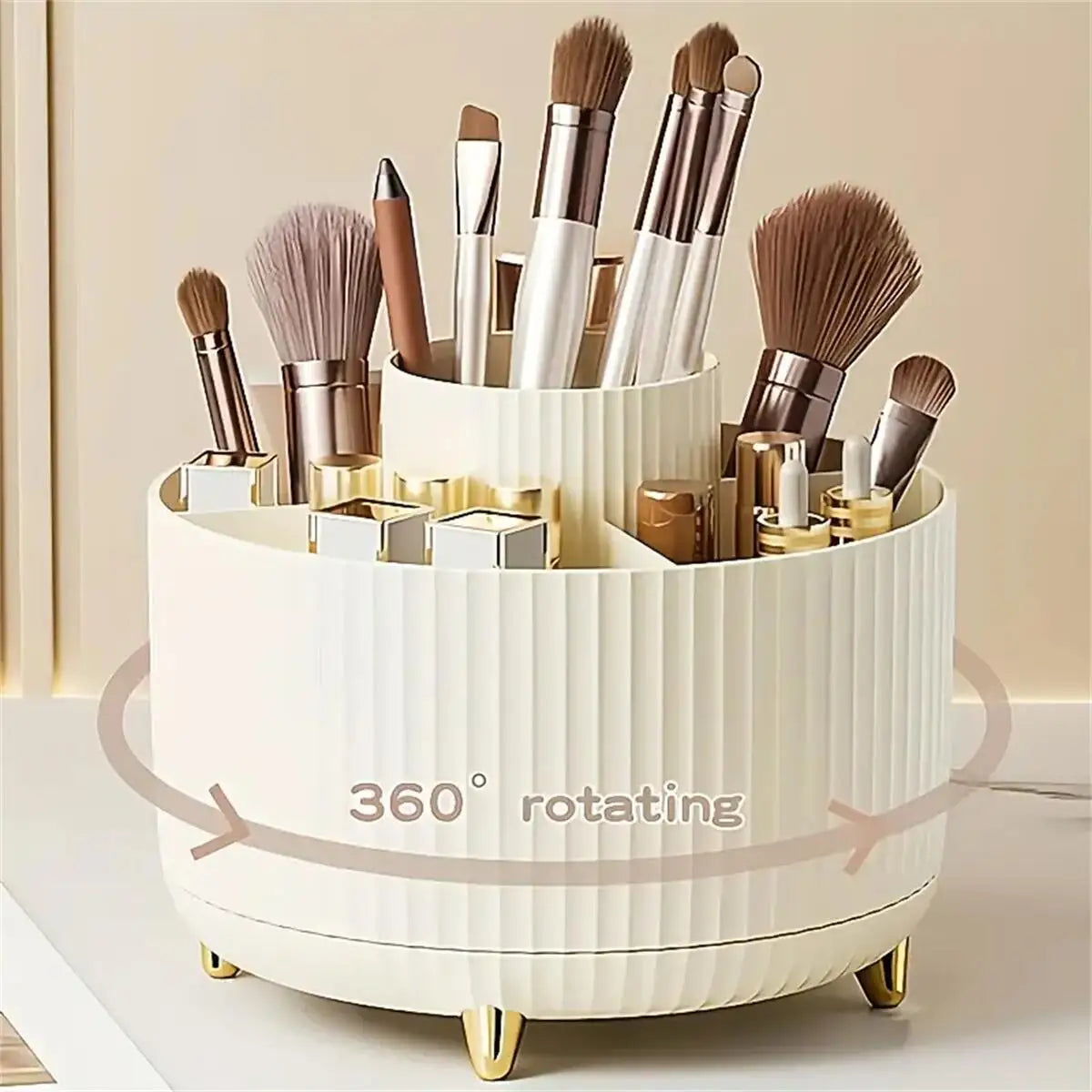 Organizador de Maquillaje Giratorio 360° · 1 Pieza con 5 Compartimentos - Lovelys