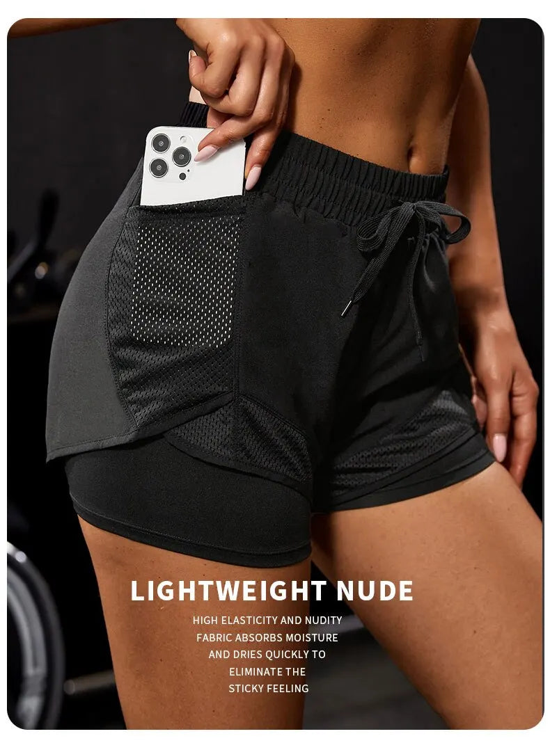 Shorts Deportivos Mujer · Cintura Alta y Tejido Transpirable - Lovelys