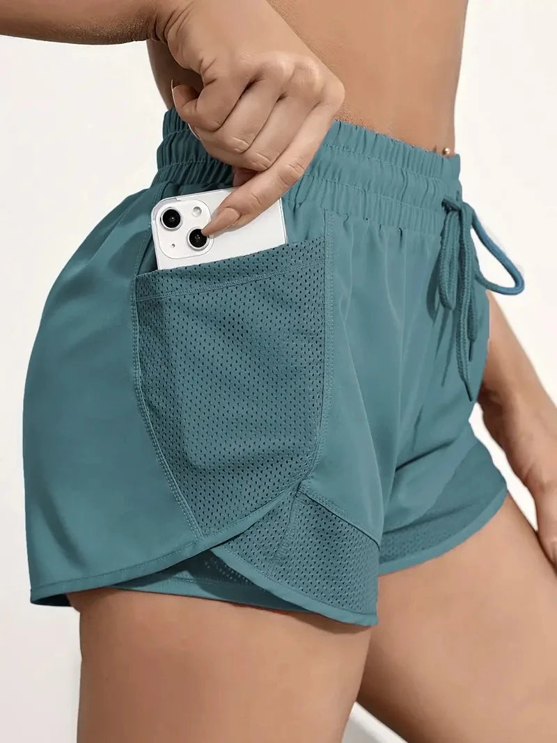Shorts Deportivos Mujer · Cintura Alta y Tejido Transpirable - Lovelys