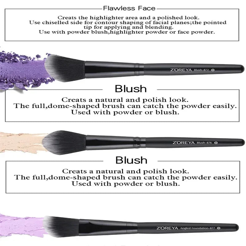 Juego de brochas de maquillaje profesionales de 15 piezas. - Lovelys