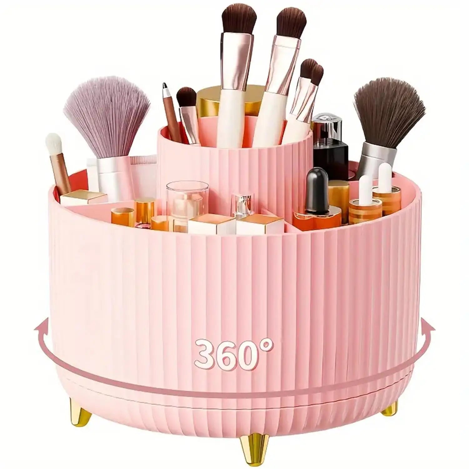 Organizador de Maquillaje Giratorio 360° · 1 Pieza con 5 Compartimentos - Lovelys