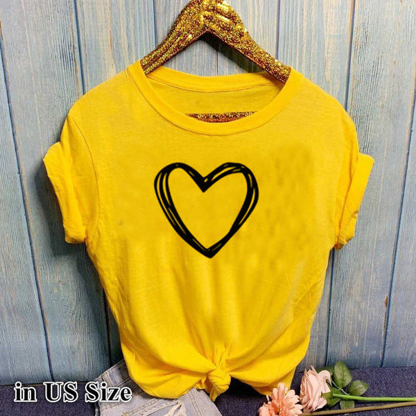 Camiseta con estampado de corazón para mujer. - Lovelys