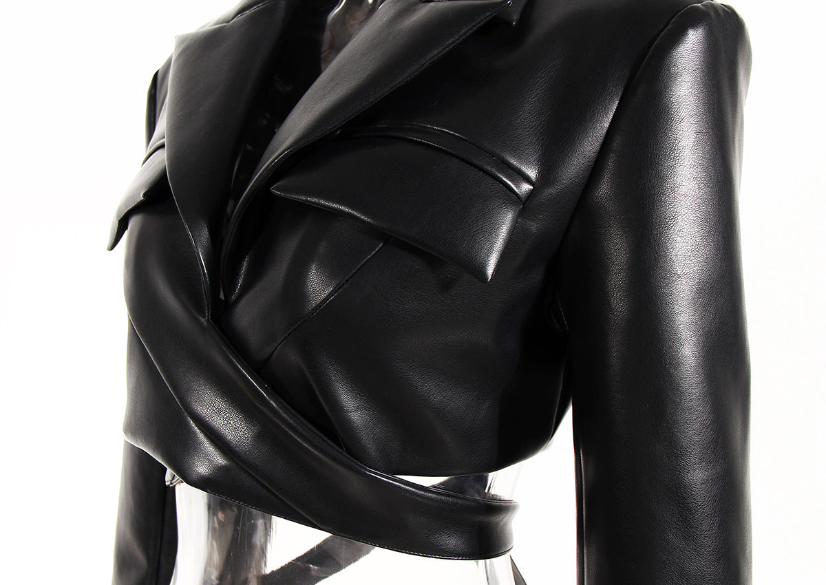 Cazadora corta de cuero - Lovelys