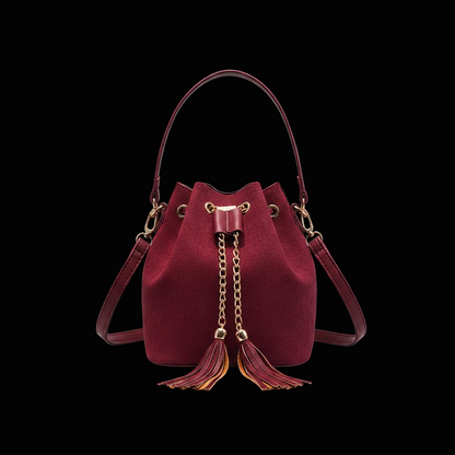 Bolso rojo con fondo negro