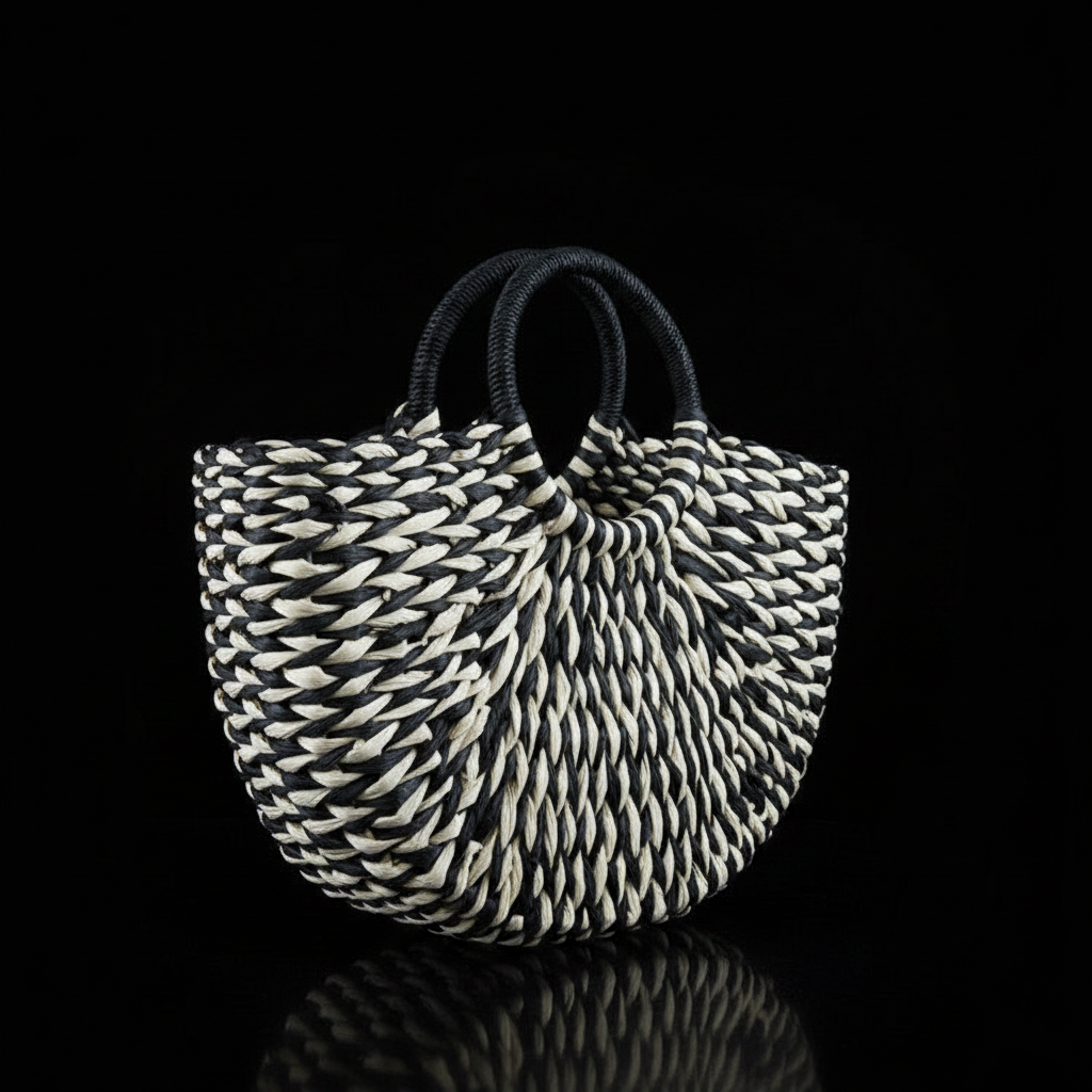 Bolso Santorini – Crema fondo negro puro