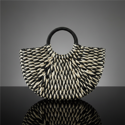 Bolso Santorini – Crema fondo negro