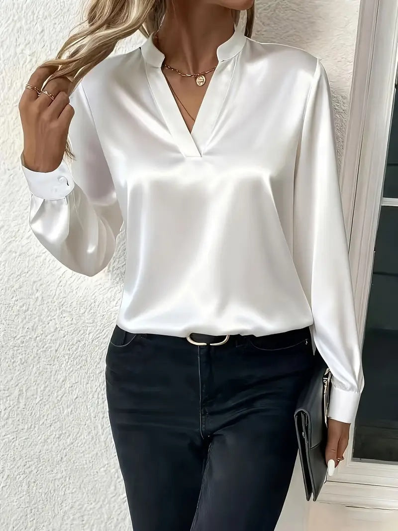 Blusa Satinada de Manga Larga – Elegancia Brillante y Corte Favorecedor - Lovelys