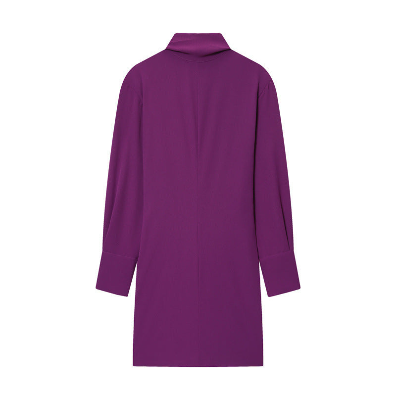 Vestido “Elegant Bow” | Vestido corto con lazo al cuello y puños con detalle dorado - Lovelys