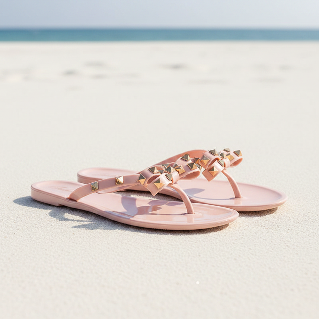 Sandalias rosa claro playa