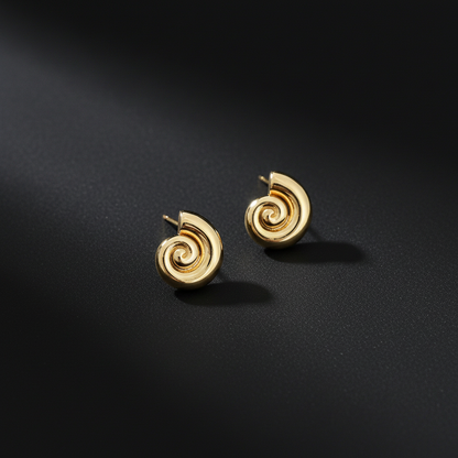 Pendientes espiral dorados