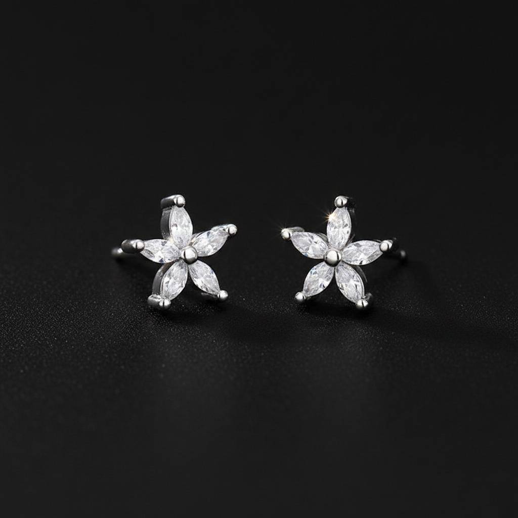 Pendientes Flower blanco