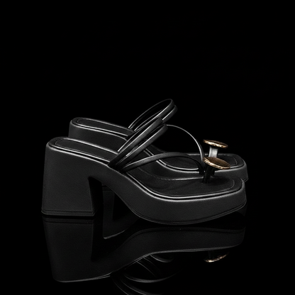Sandalia Tacón Negra - lateral